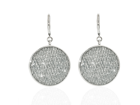 Stardust Large Silver Snakeskin Disc Earrings Online