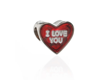 ME ME™ Trans Red I LOVE YOU Candy Heart Charm For Sale