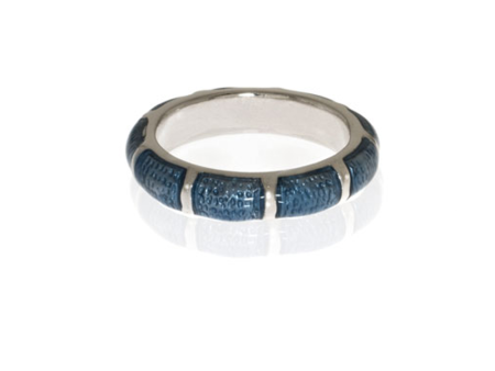 Blue Snakeskin Segmented Bamboo Ring Online