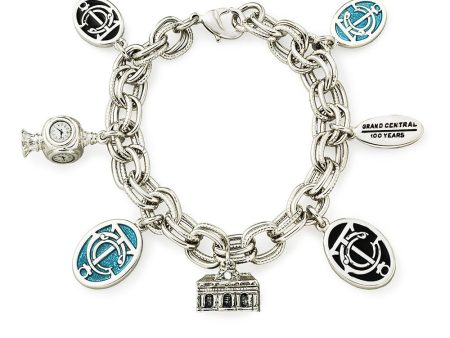 Grand Central Silvertone Multi-Charm Bracelet Cheap