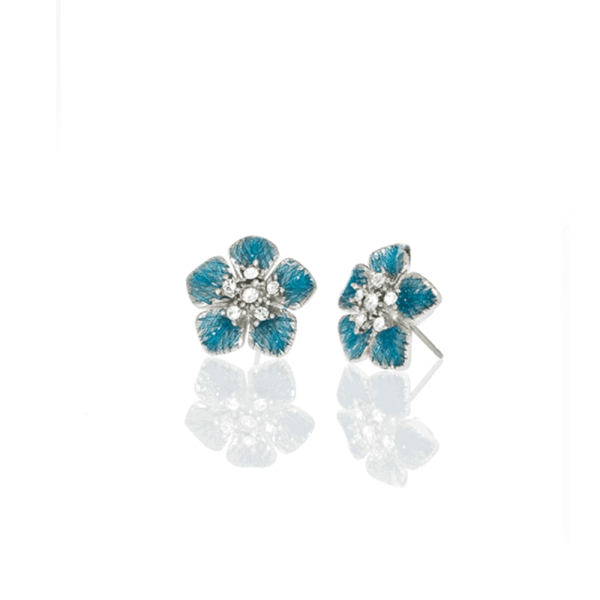 Celestial Blue Small Flower Earrings Online Sale