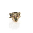 Antique Goldtone Horned Gargoyle with Siam Eyes Charm Discount