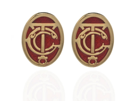 Grand Central Red and Goldtone Post Earrings Sale