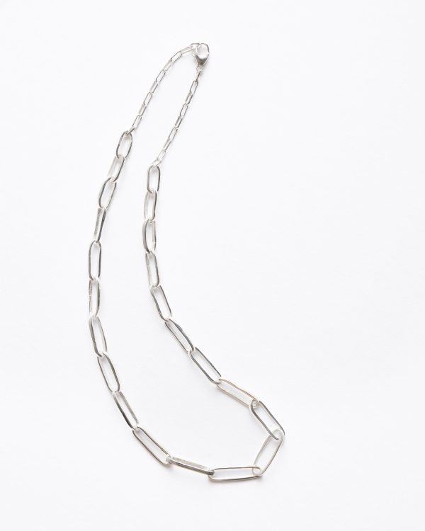 Sterling Silver Elongated Rectangle Link Chain Online Hot Sale