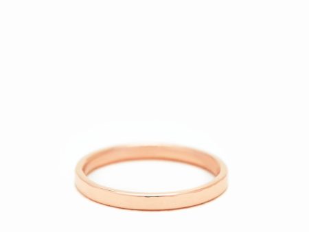 14K Rose Gold Simply Squared Band Ring Hot on Sale