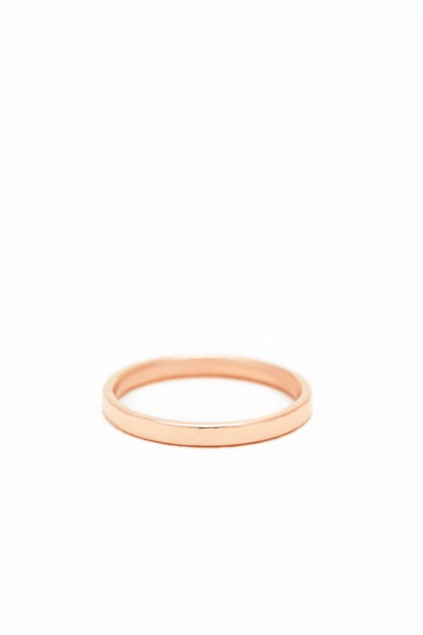 14K Rose Gold Simply Squared Band Ring Hot on Sale