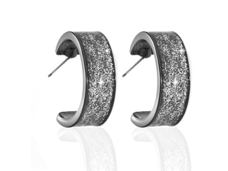 Stardust Hematite Hoop Earrings For Sale