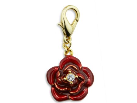 Red Rose Gold Tone Drop Charm Online