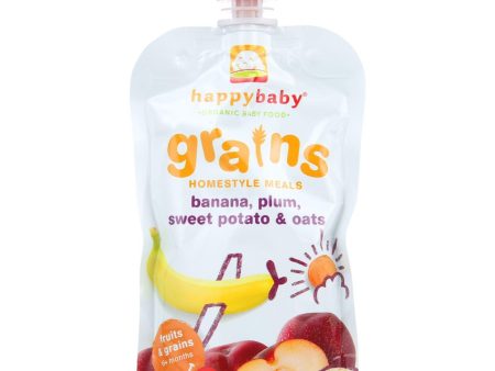 Happy Baby Baby Food - Organic - Homestyle Meals - Stage 2 - Bananas Plums Sweet Potato And Oats - 3.5 Oz - Case Of 16 Fashion