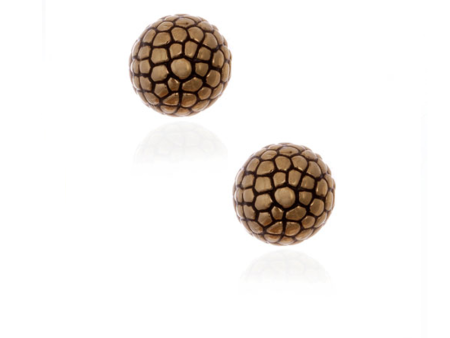 Berry Gold Tone Button Earrings For Cheap