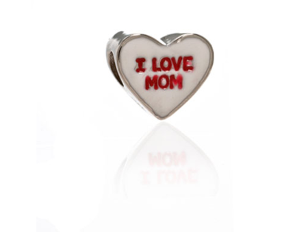 ME ME™ White I LOVE MOM Candy Heart Charm For Discount