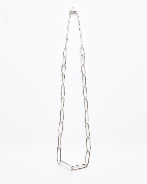 Sterling Silver Elongated Rectangle Link Chain Online Hot Sale