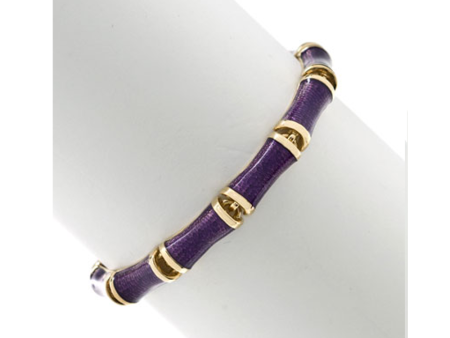 Amethyst Snakeskin Segmented Bamboo Bracelet Discount