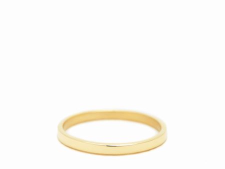 18K Yellow Gold Simply Square Band Ring Hot on Sale