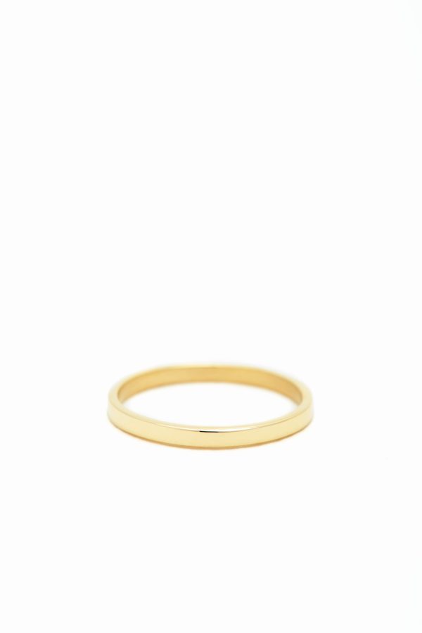 18K Yellow Gold Simply Square Band Ring Hot on Sale