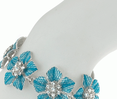 Celestial Blue Flower Bracelet Discount