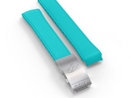 Rubber strap with folding clasp, Turquoise Cheap