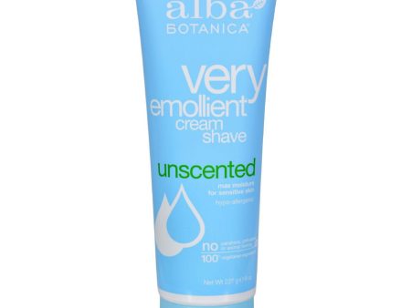 Alba Botanica Very Emollient Natural Moisturizing Cream Shave Unscented - 8 Fl Oz For Cheap