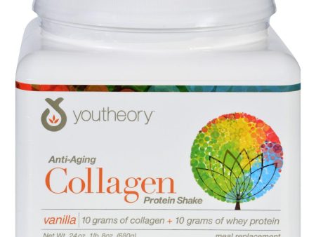 Youtheory Protein Shake - Collagen - Anti-aging - Vanilla - 24 Oz For Cheap