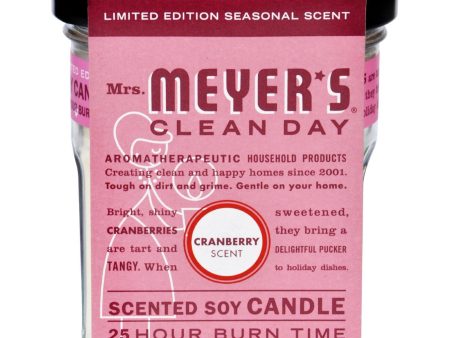 Mrs. Meyer s Soy Candle - Cranberry - Case Of 6 - 4.9 Oz Candles For Sale