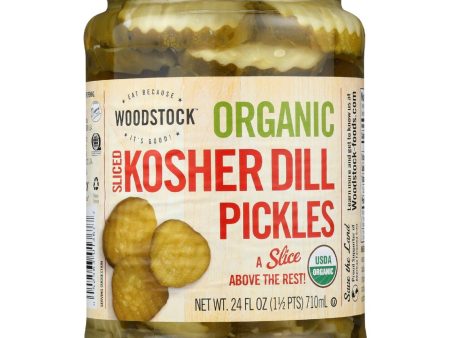 Woodstock Pickles - Organic - Kosher Dill - Slices - 24 Oz - Case Of 6 Fashion