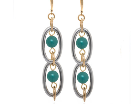 Excelsior Silver Tone Turquoise Drop Earrings Fashion