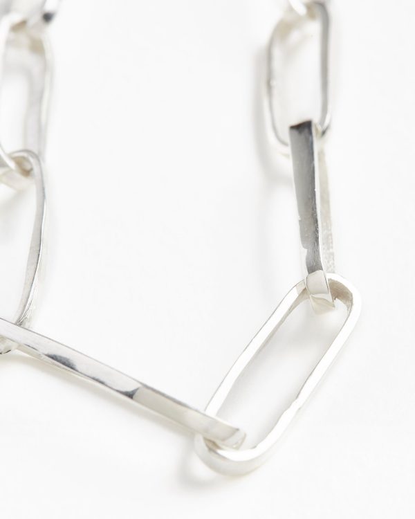 Sterling Silver Elongated Rectangle Link Chain Online Hot Sale