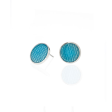 Celestial Blue Snakeskin Button Earrings Discount