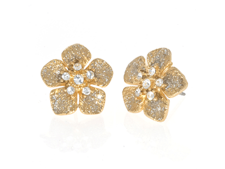 Stardust Gold Small Flower Earrings on Sale