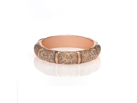 Rose Gold Stardust Segmented Bamboo Ring For Cheap