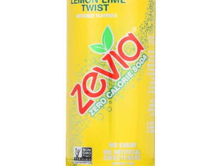 Zevia Soda - Zero Calorie - Lemon Lime Twist - Tall Girls Can - 16 Oz - Case Of 12 on Sale