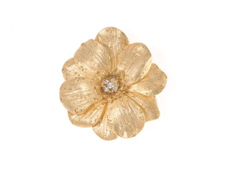 Large Double Rose Goldtone Pin Online now