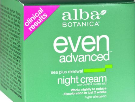 Alba Botanica Natural Even Advanced Sea Plus Renewal Night Cream - 2 Oz For Cheap