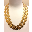 18  22k Gold Plated Double Row Sand Dollar Necklace Online Hot Sale