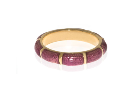 Fuchsia Snakeskin Segmented Bamboo Ring Fashion