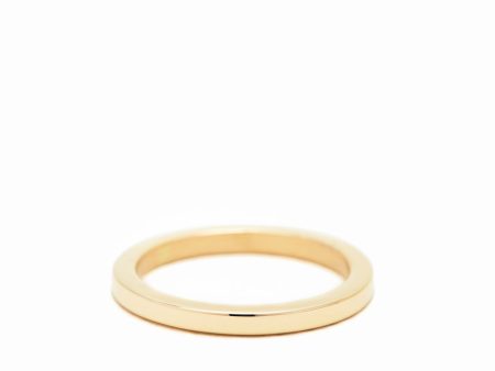 14K Yellow Gold Simply Squared Band Ring Fashion