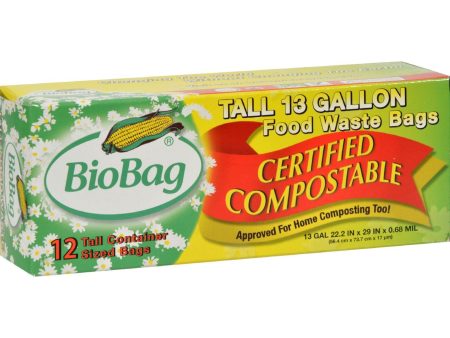 Biobag 13 Gallon Tall Food Waste Bags - Case Of 12 - 12 Count For Discount