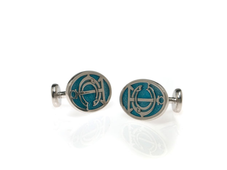 Grand Central Celestial Blue Silvertone Cufflinks Hot on Sale