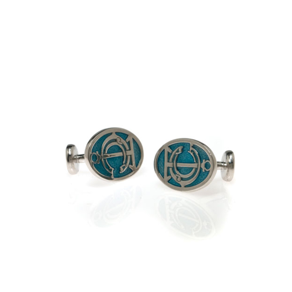 Grand Central Celestial Blue Silvertone Cufflinks Hot on Sale