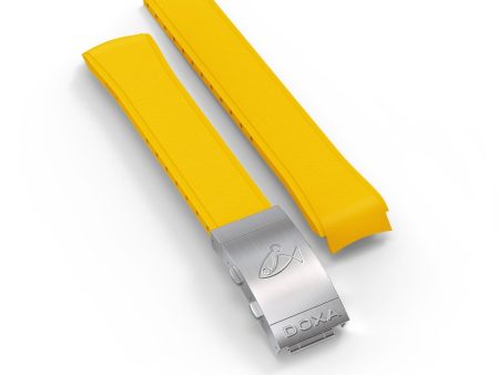 Rubber strap with folding clasp, Yellow Sale