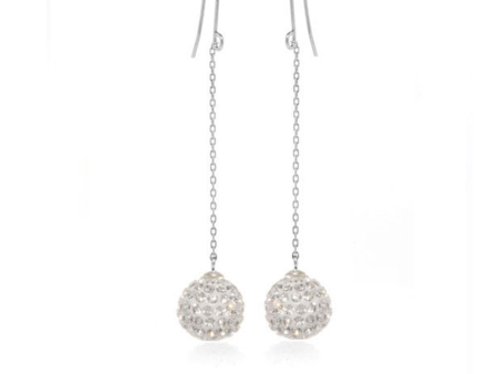 Clear Crystal Ball Drop Earrings For Discount