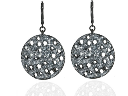 Stardust Hematite Textured Disc Earrings Discount