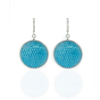 Celestial Blue Large Snakeskin Disc Earrings on Sale