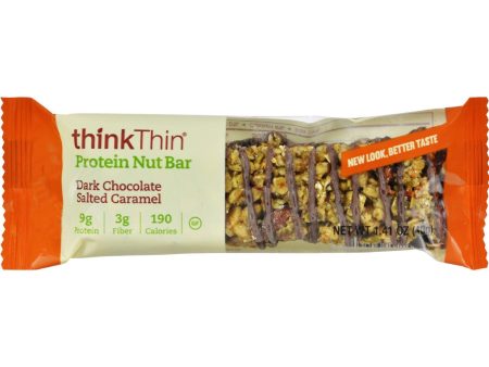 Think Products Thinkthin Crunch Bar - Crunch Caramel Chocolate Dipped Mixed Nuts - 1.41 Oz - Case Of 10 For Sale