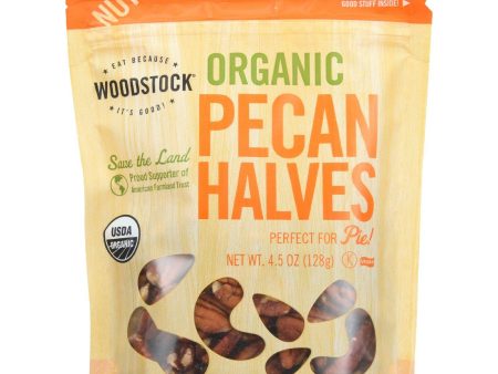 Woodstock Nuts - Organic - Pecan - Halves - 4.5 Oz - Case Of 8 Online Hot Sale