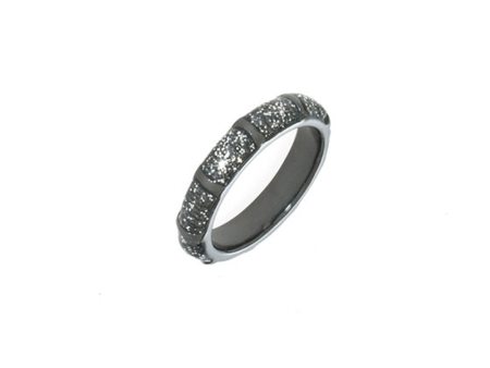 Hematite Stardust Segmented Bamboo Ring on Sale