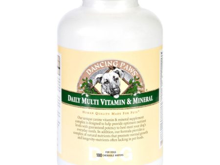 Dancing Paws Daily Multi Vitamin And Mineral - Dogs - 180 Wafers on Sale