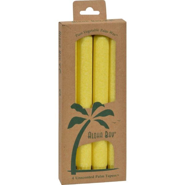 Aloha Bay Palm Tapers Yellow Candle Unscented - 4 Candles Online