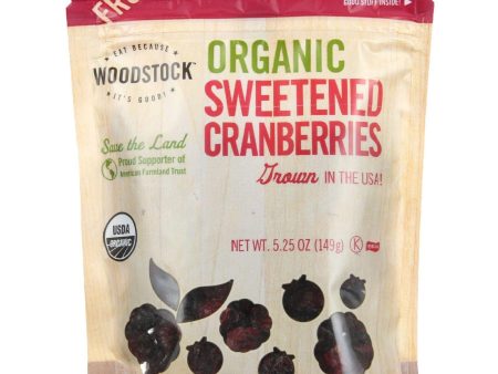 Woodstock Fruit - Organic - Cranberries - Sweetened - 5.25 Oz - Case Of 8 Fashion