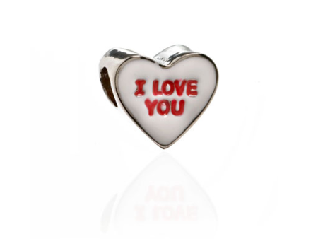 ME ME™ White I LOVE YOU Candy Heart Charm Cheap